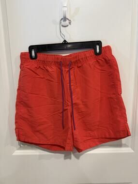 Duluth Trading Co Men's Trunk Shorts Red Orange 6" Brief Nylon Un-Lined Size S